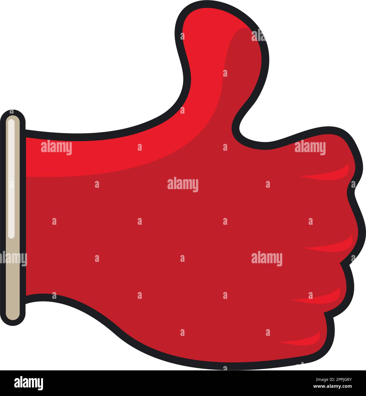 hand wearing red glove thumbs up vector illustration Stock Vector Image
