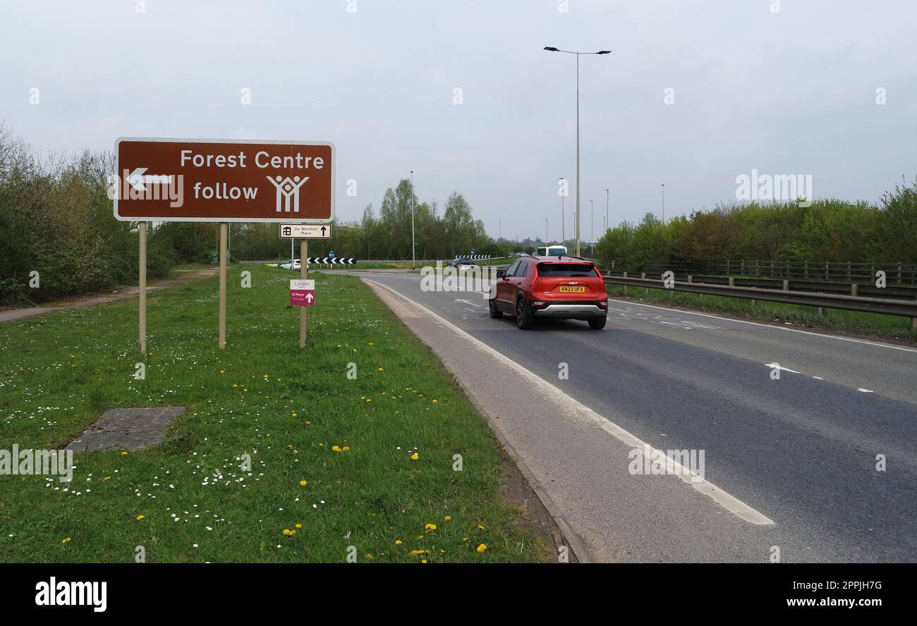 The View of Building and Road with Traffic at Bedford City of