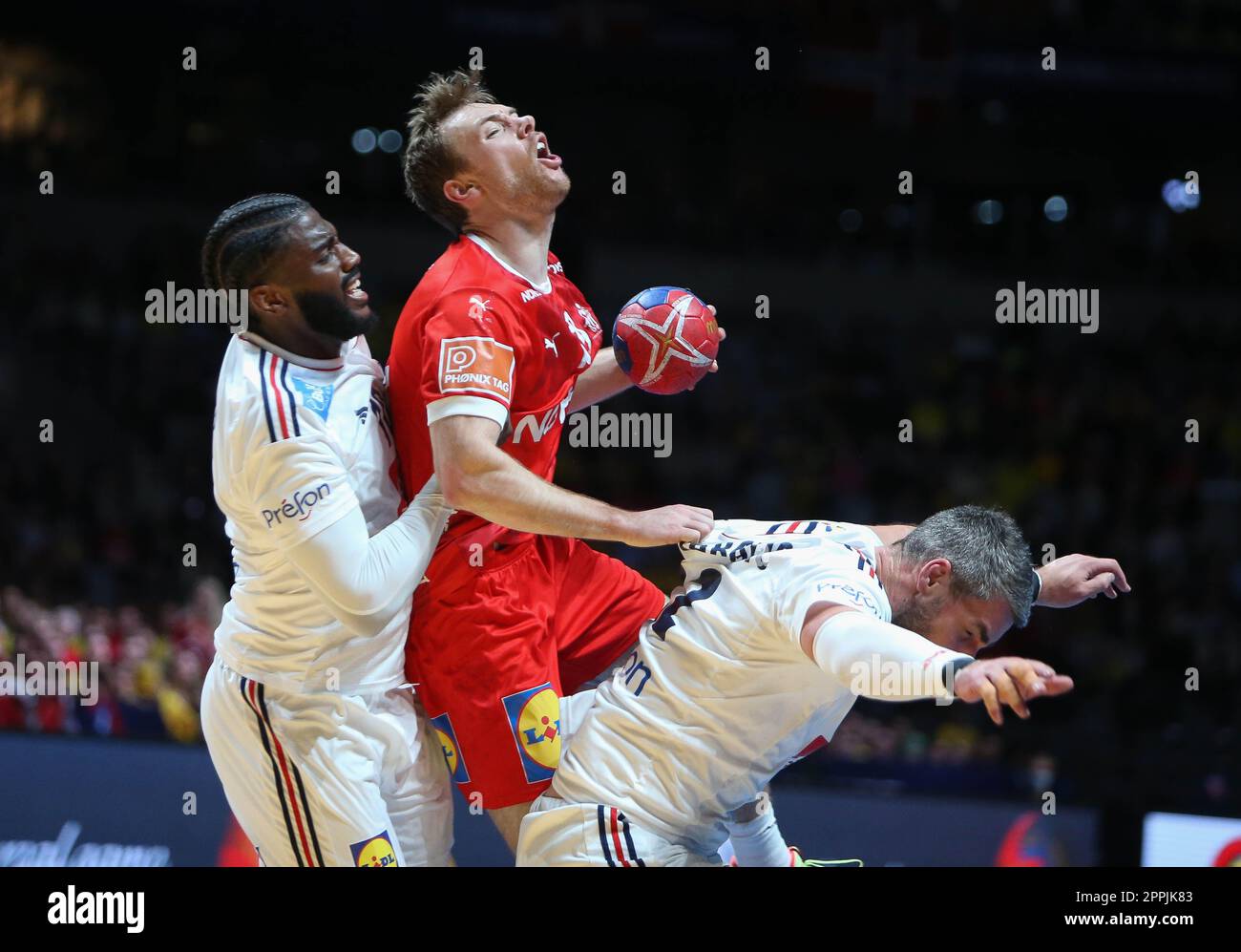 during the IHF Men's World Championship 2023, Final Handball match between  France and Denmark on January 29, 2023 at Tele2 Arena in Stockholm, Sweden  - Photo Laurent Lairys / DPPI Stock Photo - Alamy