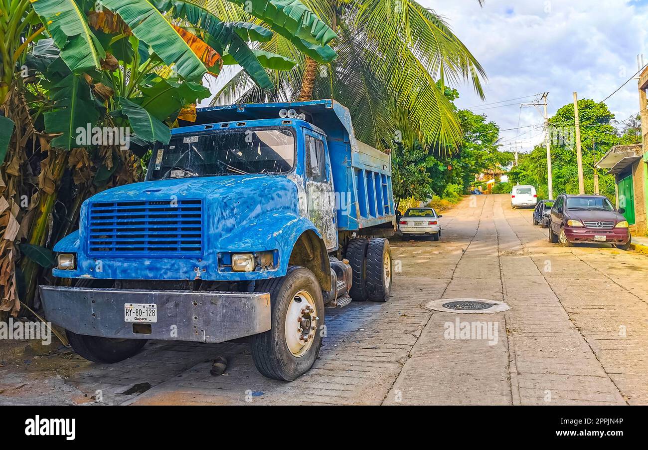Mexican trucks cargo transporter delivery cars in Puerto Escondido Mexico Stock Photo Alamy
