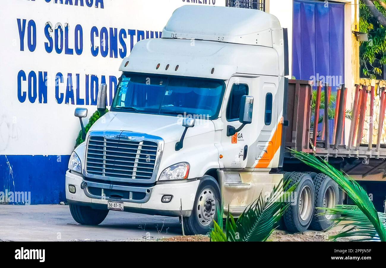 Mexican trucks cargo transporter delivery cars in Puerto Escondido Mexico Stock Photo Alamy