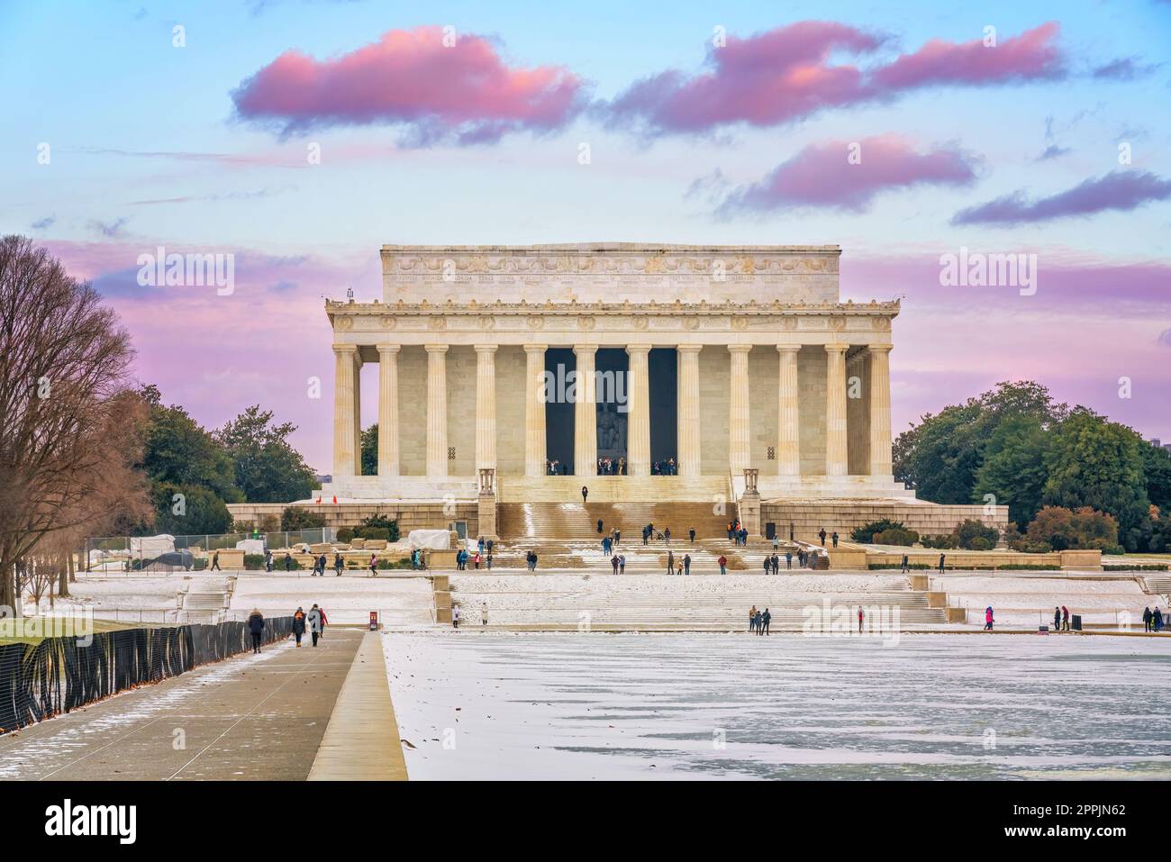 Lincoln memorial at winter, Washington DC Stock Photo