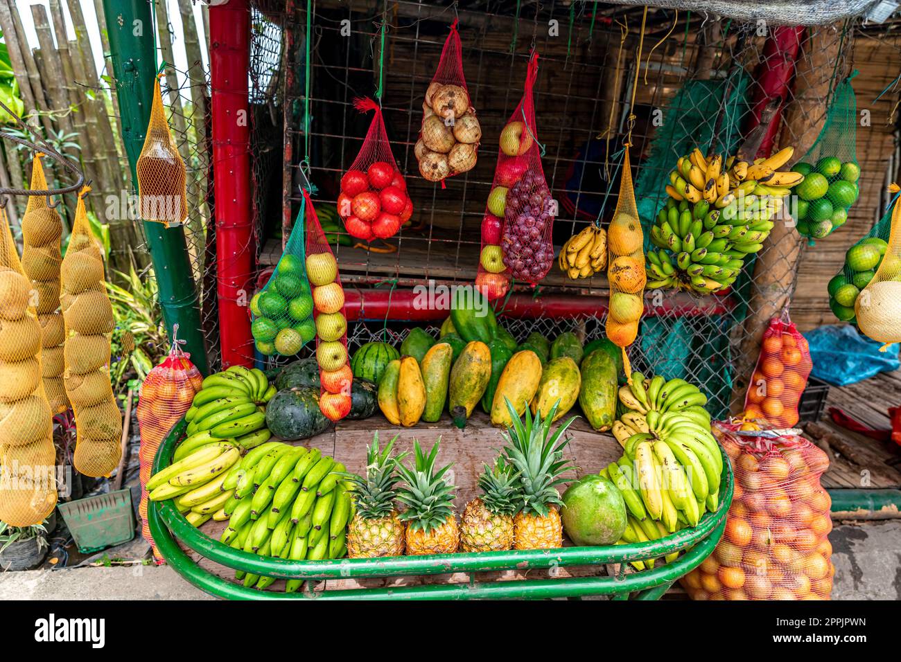 fruit stand at street markets Stock Photo