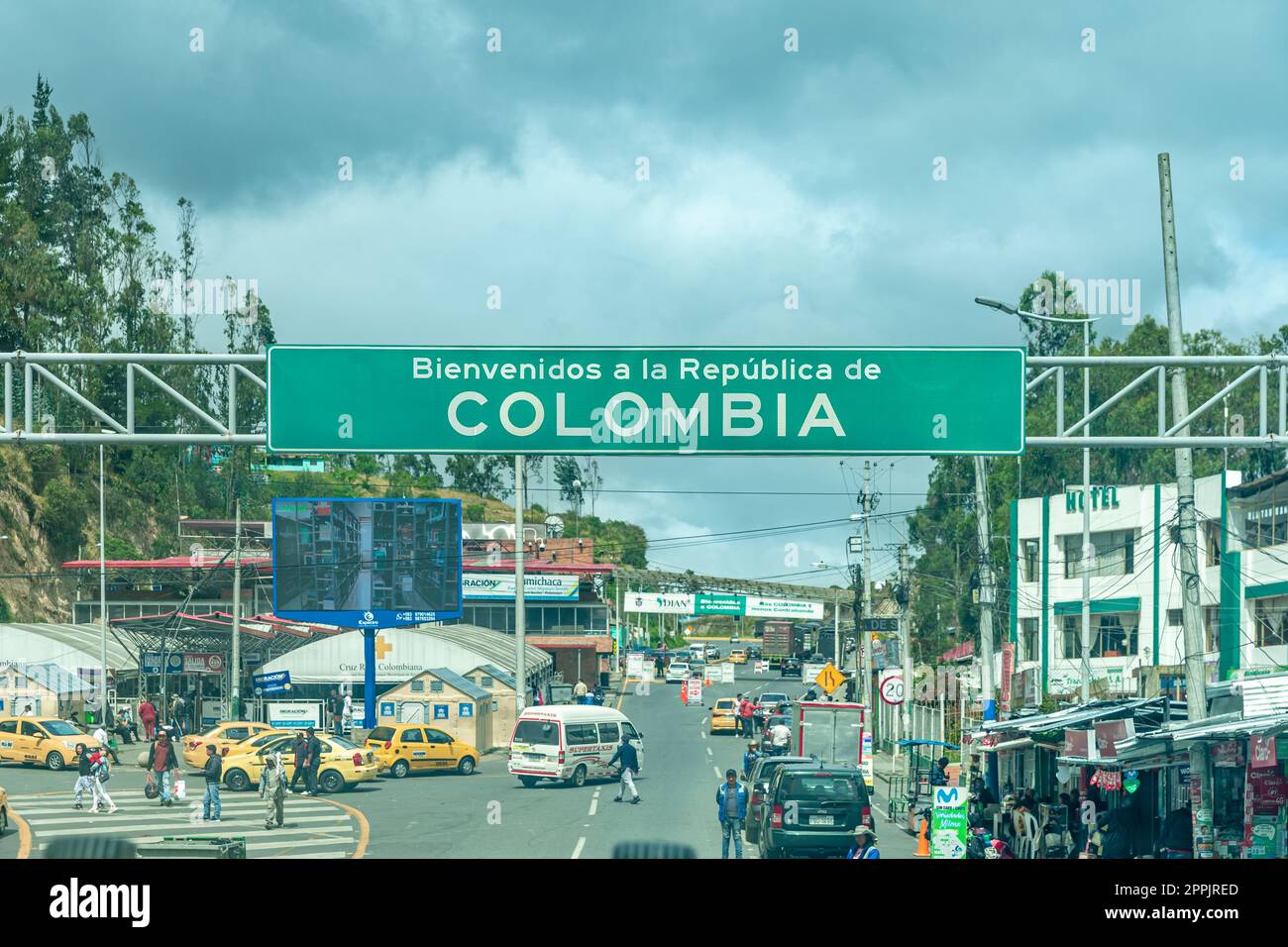 Colombia - October 8, 2022: border crossing into Colombia Stock Photo