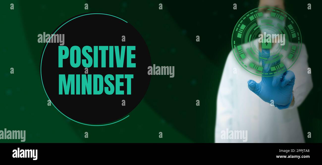 Handwriting text Positive Mindset. Concept meaning mental and emotional attitude that focuses on bright side Stock Photo