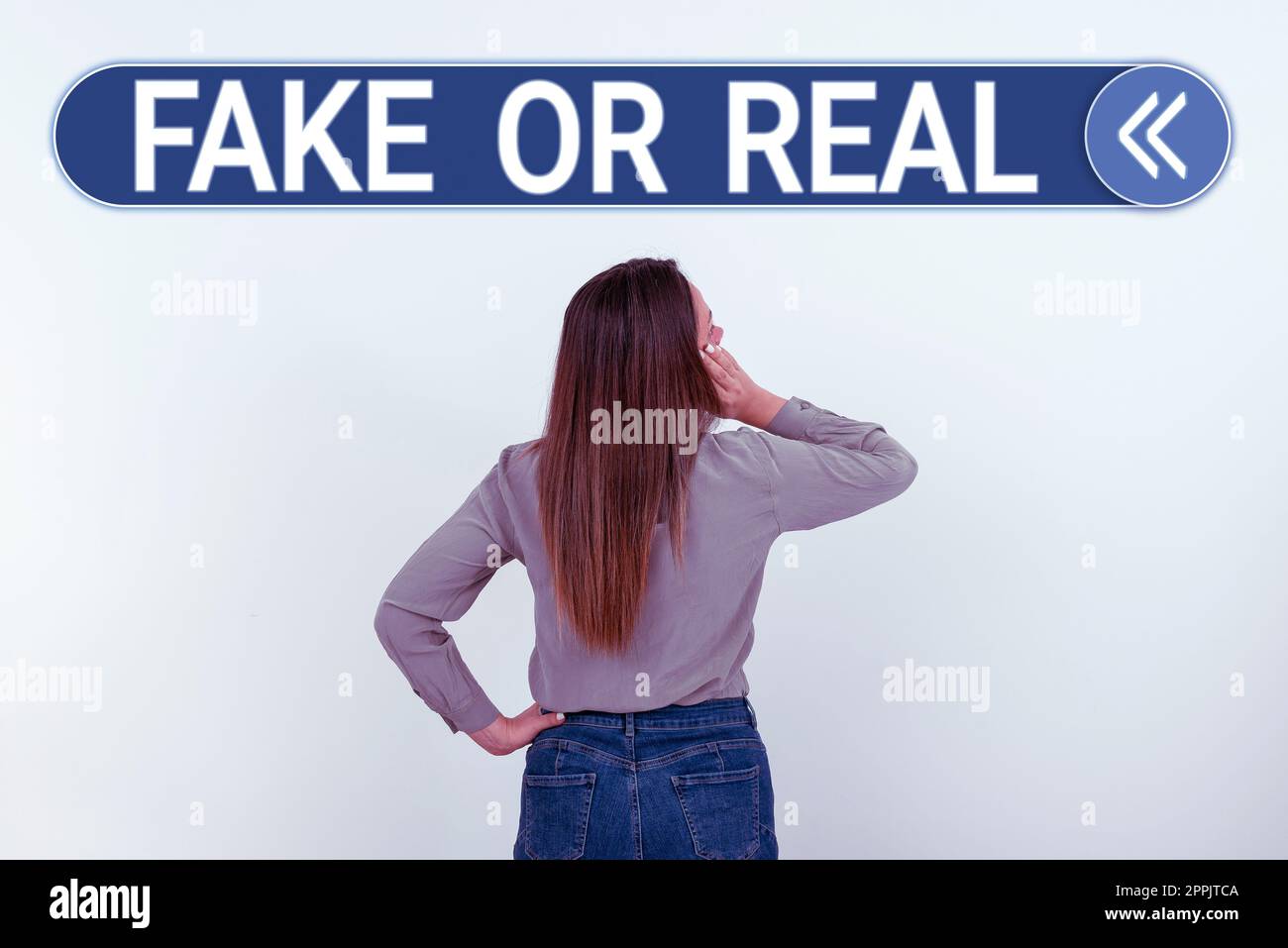 Writing displaying text Fake Or Real. Business concept difference between facts and deliberate disinformation Stock Photo