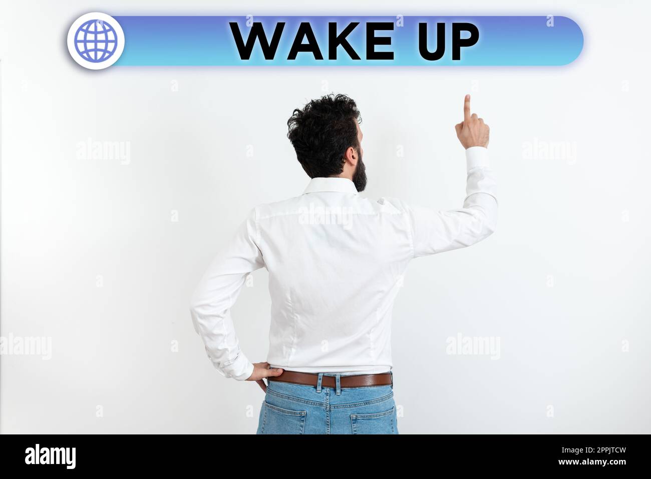 Handwriting text Wake Up. Word for an instance of a person waking up or being woken up Rise up Stock Photo