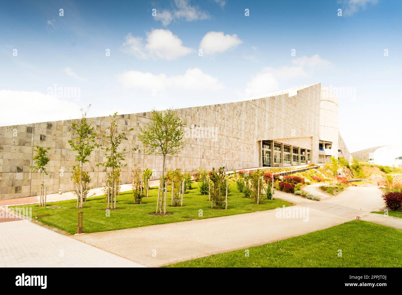 Architecture of City of Culture of Galicia Stock Photo