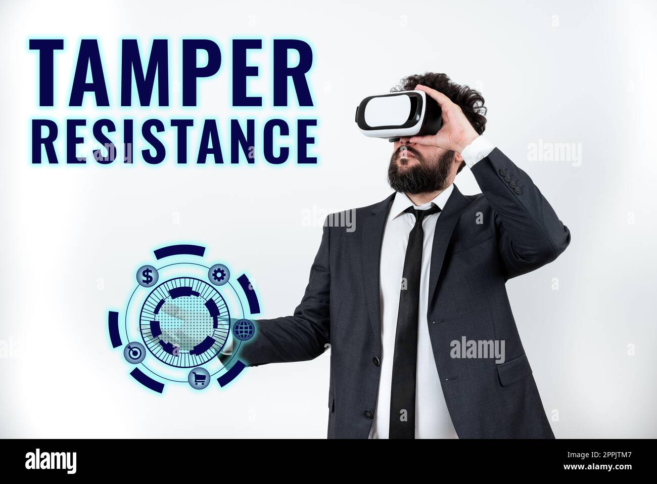 Text sign showing Tamper Resistance. Business idea resilent to physical harm, threats, intimidation, or corrupt persuasion Stock Photo