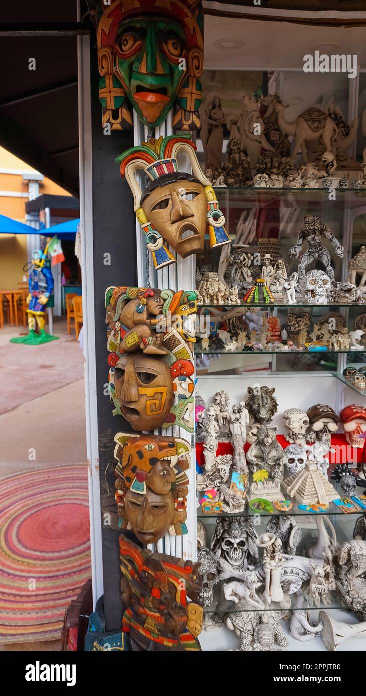 Ceramic products on the tray street vendor Mexico Stock Photo Alamy