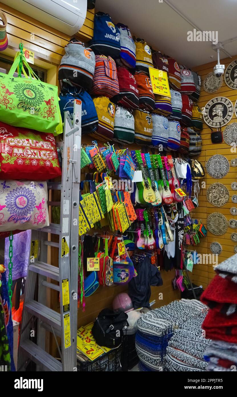 Ceramic products on the tray street vendor Mexico Stock Photo Alamy