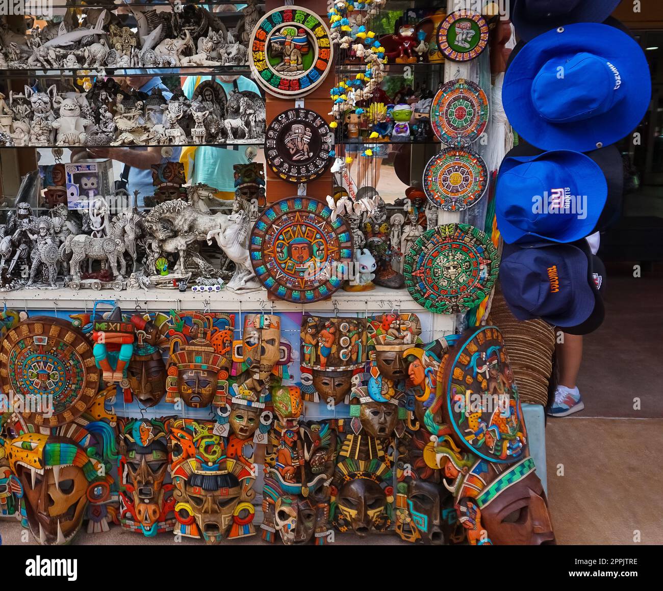 Ceramic products on the tray street vendor Mexico Stock Photo Alamy