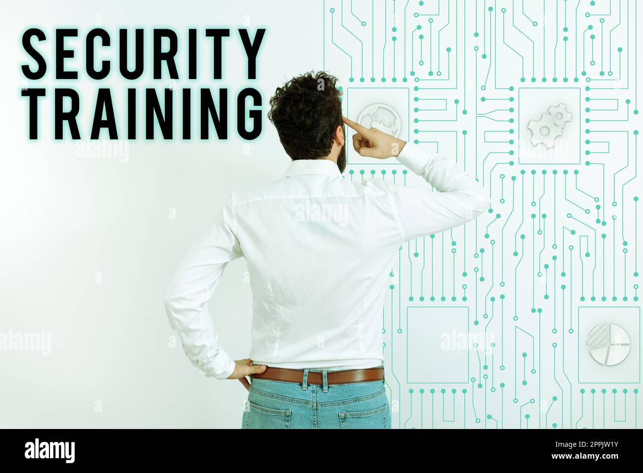 Text caption presenting Security Training. Business approach providing security awareness training for end users Stock Photo