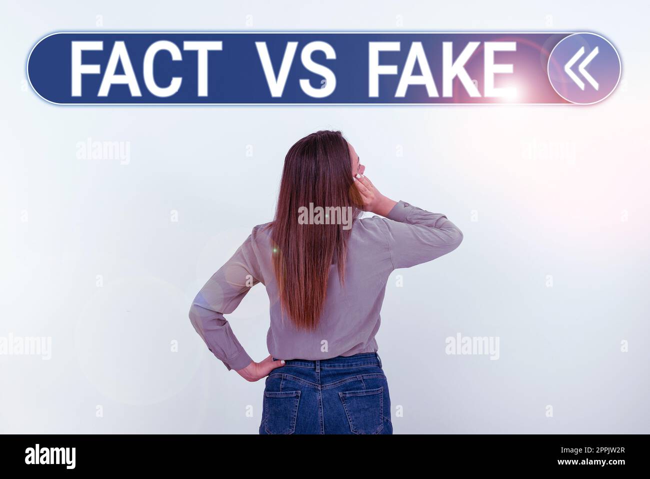 Text showing inspiration Fact Vs Fake. Internet Concept Is it true or is false doubt if something is real authentic Stock Photo