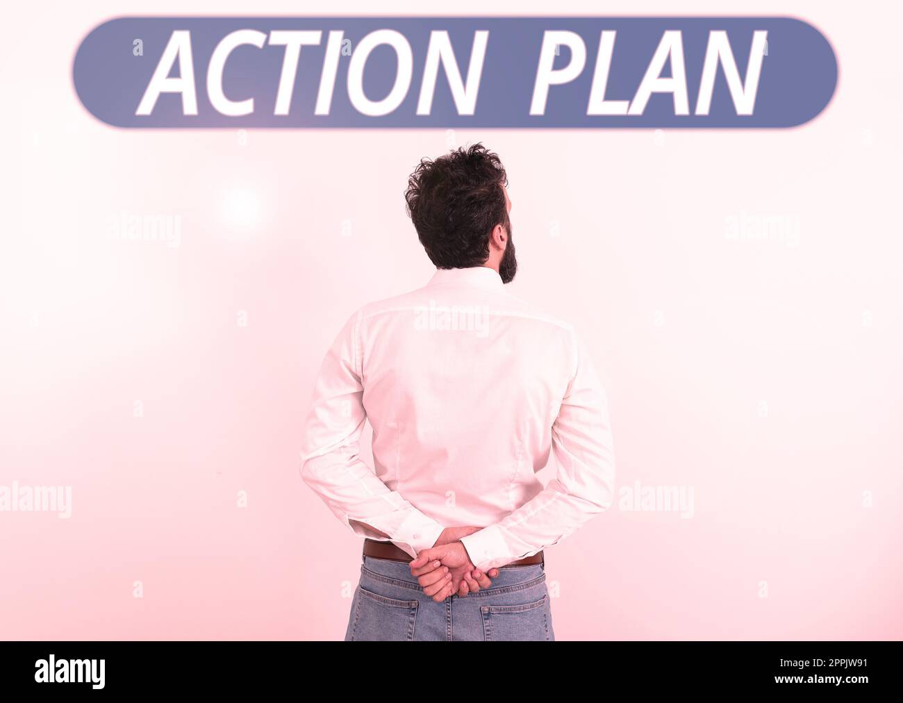 Text sign showing Action Plan. Conceptual photo list of things or schedule to be made thia current year Stock Photo