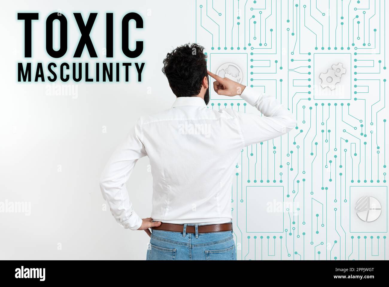 Text showing inspiration Toxic Masculinity. Business overview describes narrow repressive type of ideas about the male gender role Stock Photo