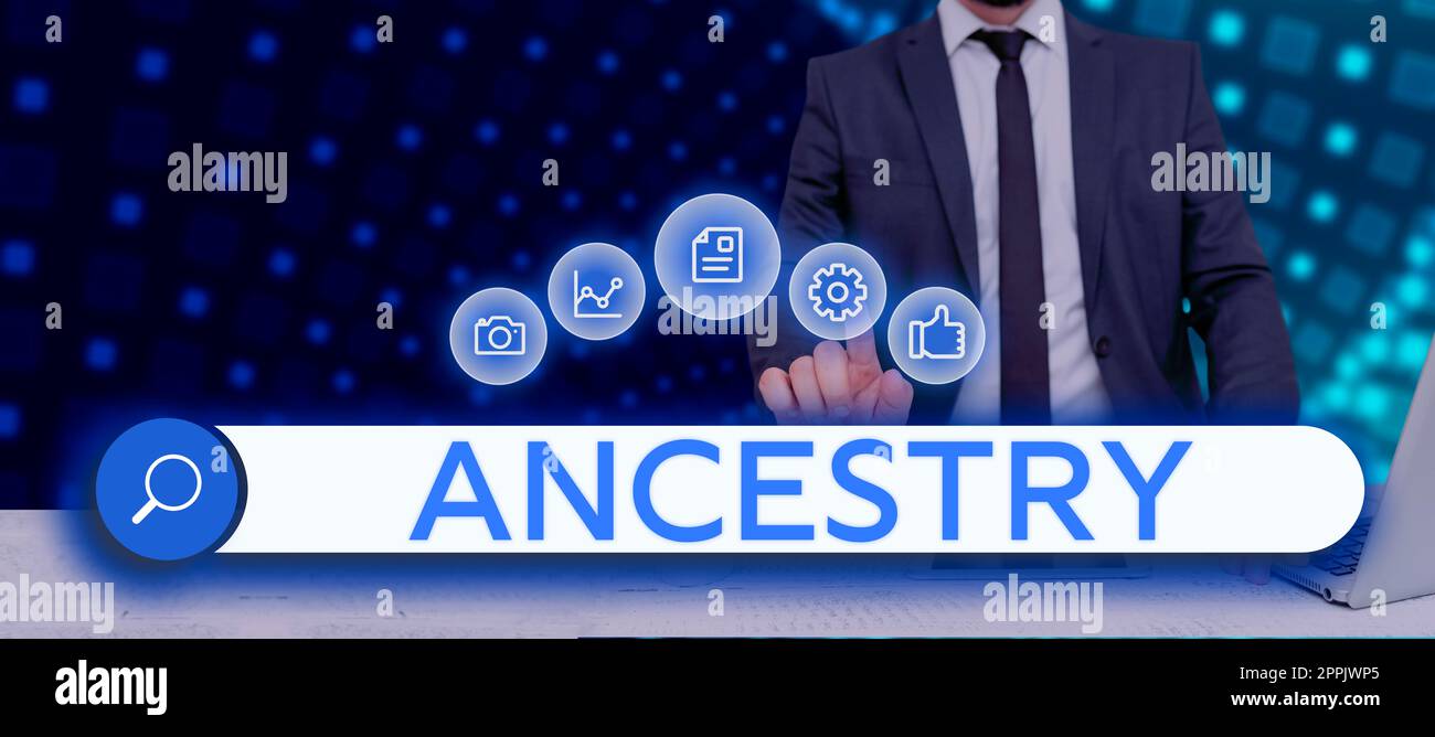 Text showing inspiration Ancestry. Internet Concept the history or developmental process of a phenomenon object idea or style Stock Photo