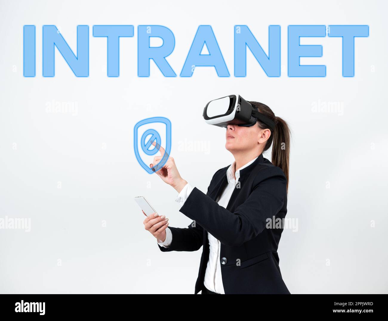 Text sign showing Intranet. Business showcase local or restricted communications network especially private one Stock Photo