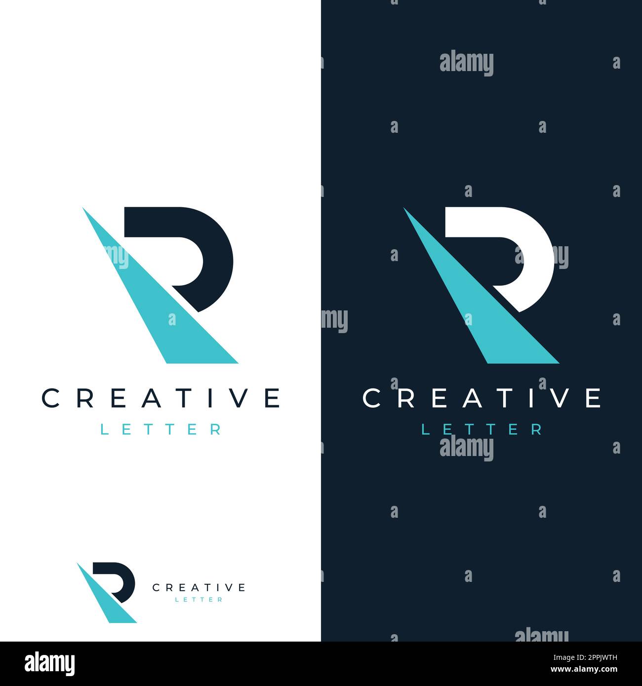 Logo design initial letter R template with geometry and monogram ...