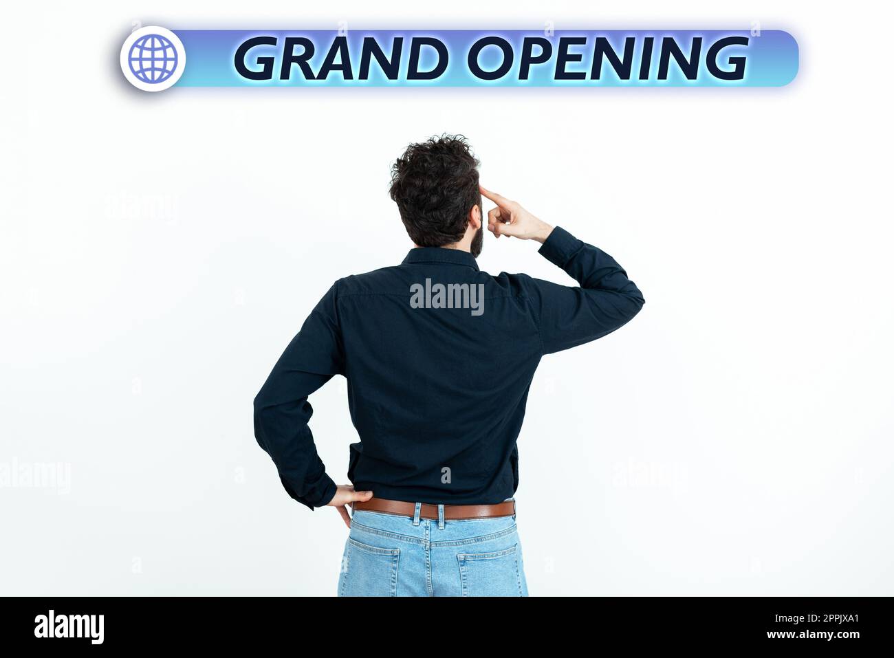 Handwriting text Grand Opening. Internet Concept Ribbon Cutting New Business First Official Day Launching Stock Photo