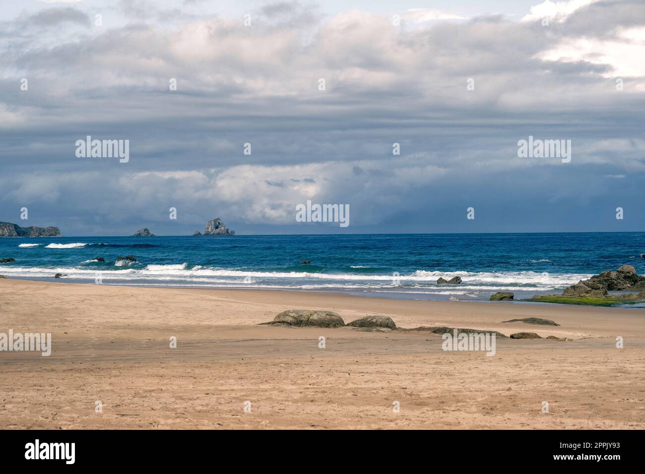 Sand beach in Dunas de Liencres natural park, Pielagos, Cantabria, Spain Stock Photo