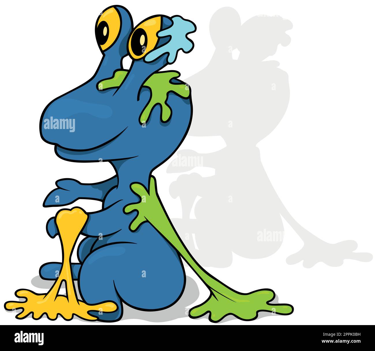 Blue Garbage Monster with Colorful Slime on his Body Stock Vector