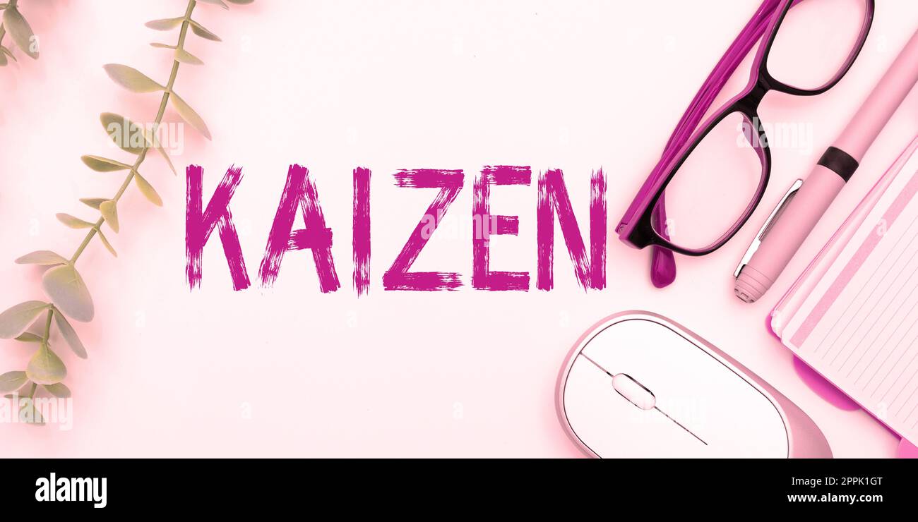 Inspiration showing sign Kaizen. Business idea a Japanese business philosophy of improvement of working practices Stock Photo