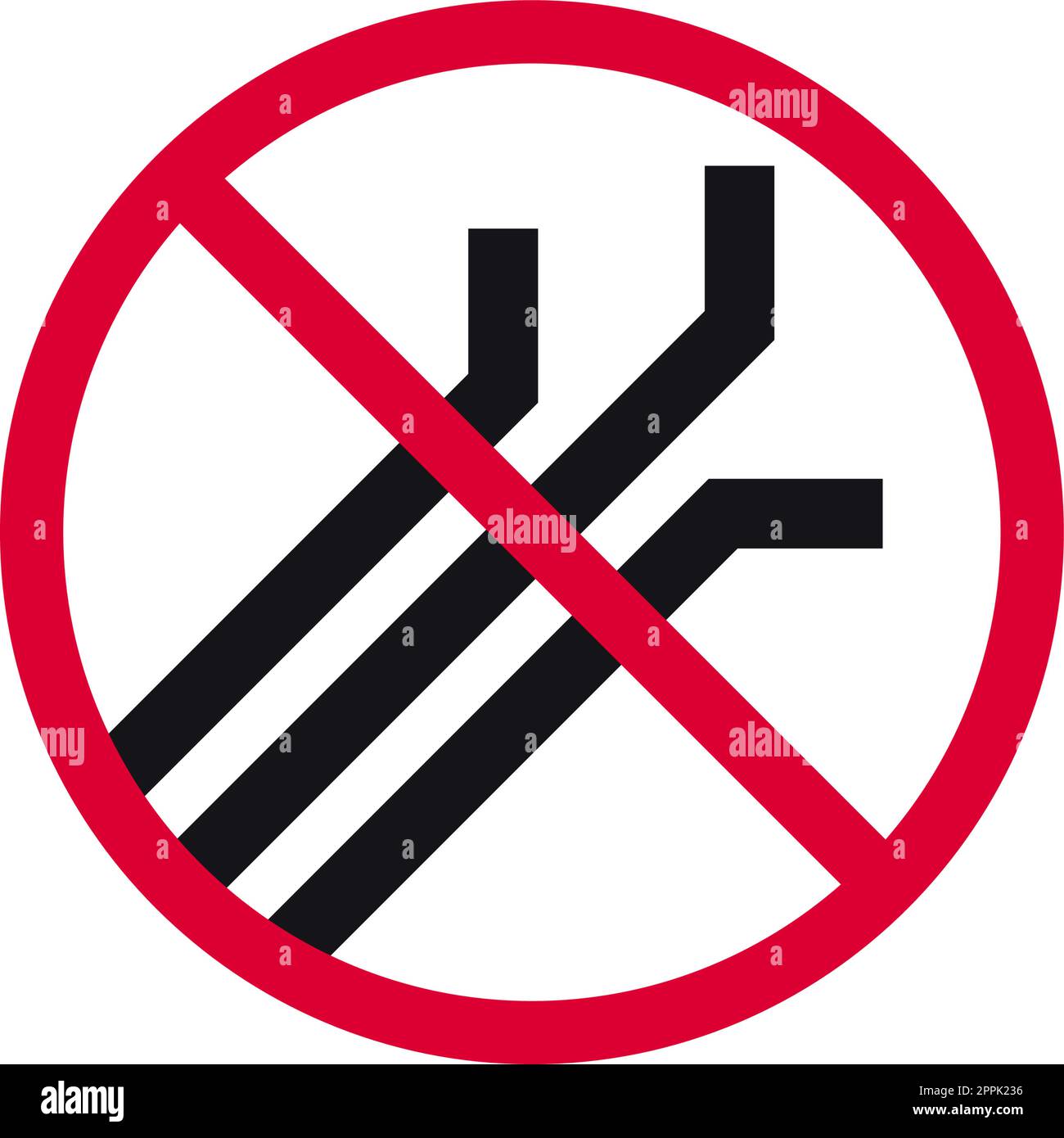 No plastic straws prohibited sign, forbidden modern round sticker