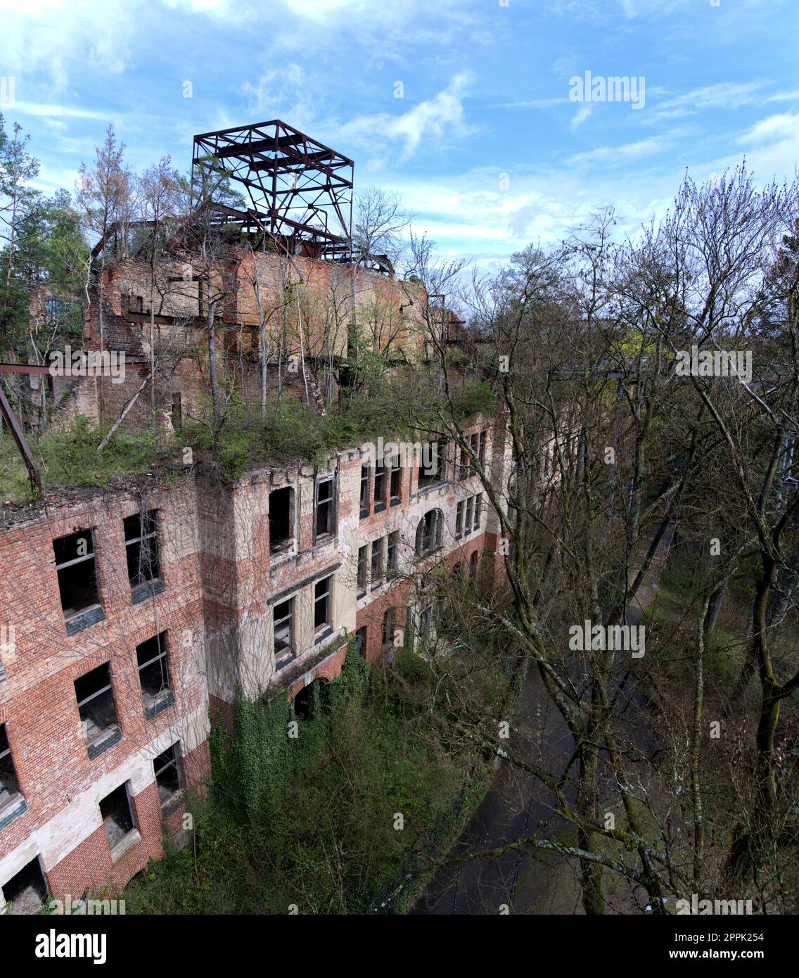 Abandoned historical building in Germany hospital horror scene creepy location Stock Photo