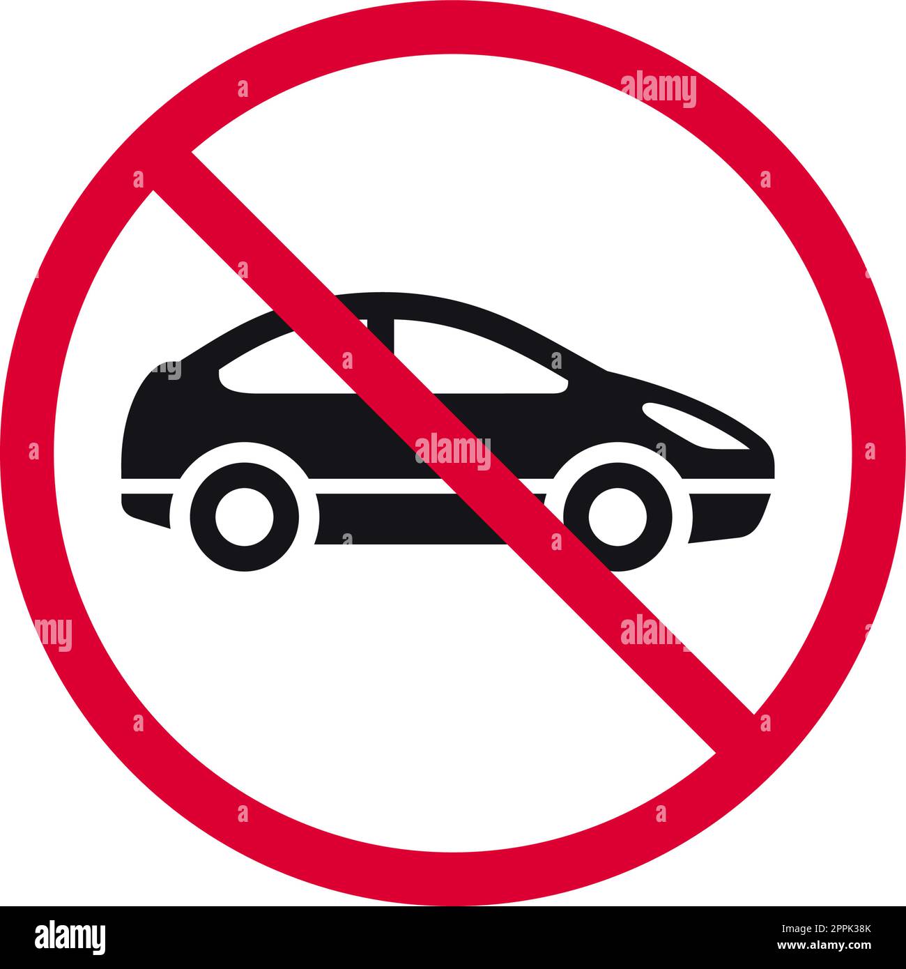 No car prohibited sign, no parking forbidden modern round sticker