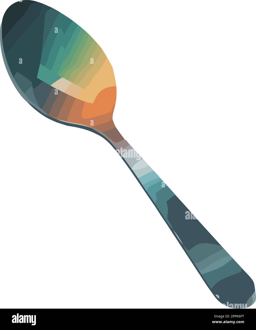 Shiny silver ladle Stock Vector
