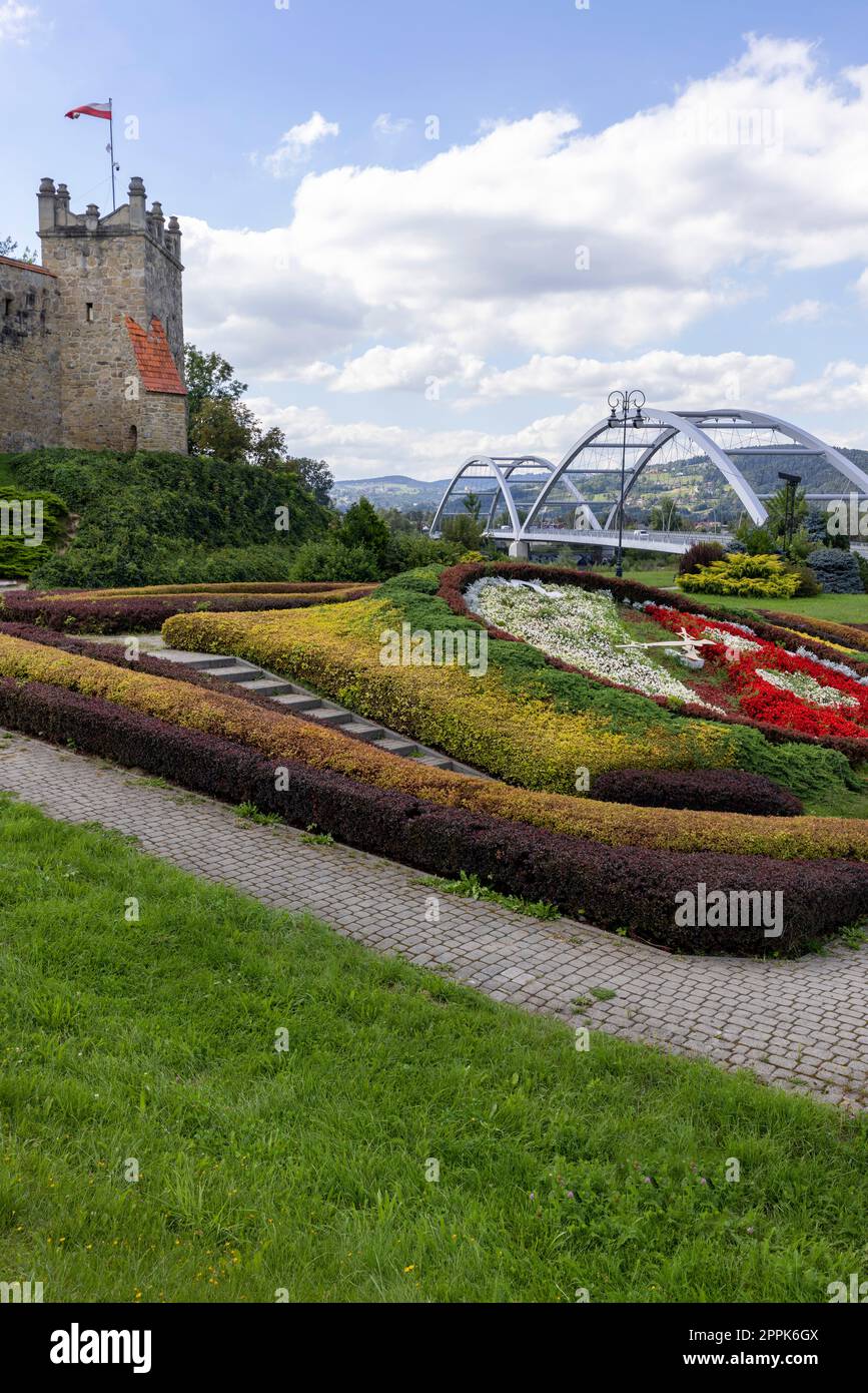 Nowy Sacz, Poland August 30, 2022 Nowy Sacz Castle and the Pilsudski