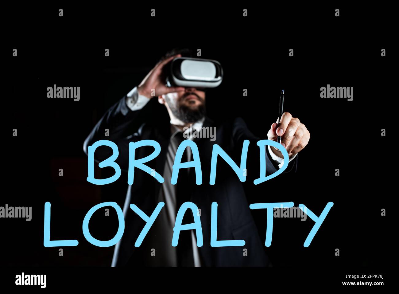 Text caption presenting Brand Loyalty. Business idea Repeat Purchase Ambassador Patronage Favorite Trusted Stock Photo