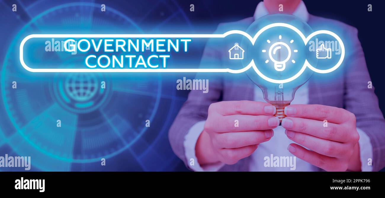 Text showing inspiration Government Contact. Internet Concept debt security issued by a government to support spending Stock Photo