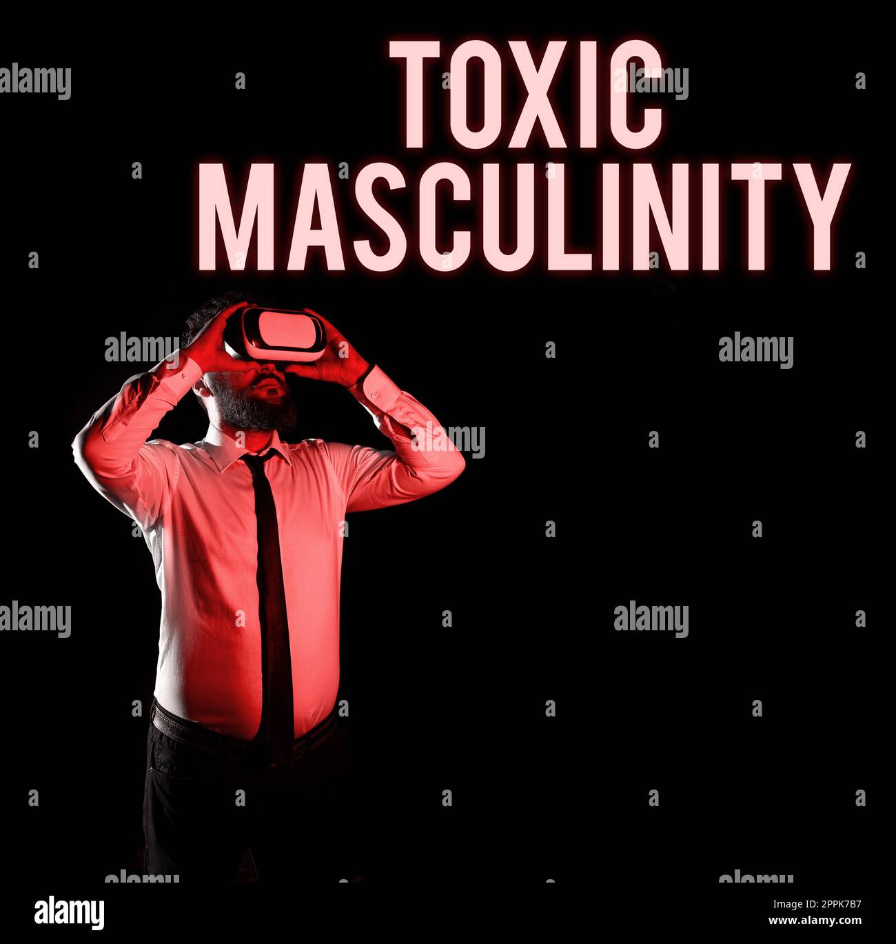 Conceptual caption Toxic Masculinity. Business showcase describes narrow repressive type of ideas about the male gender role Stock Photo