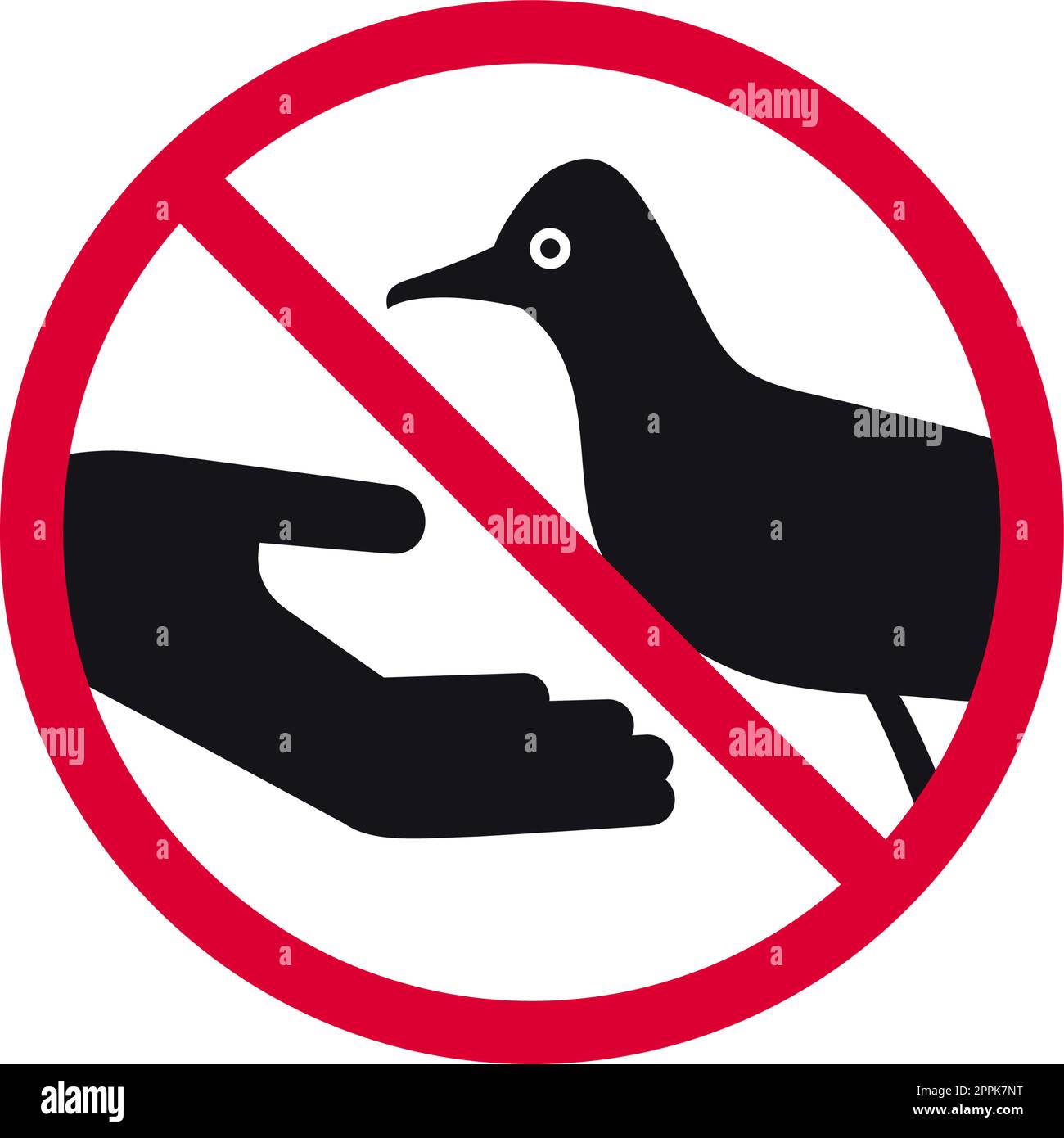 Do not feed birds prohibited sign, don't feed seagulls forbidden modern