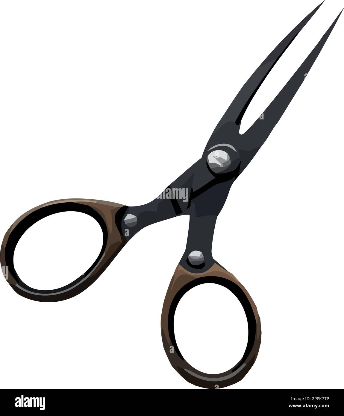 Sharp metal scissors on white cutting paper Stock Vector Image & Art Alamy