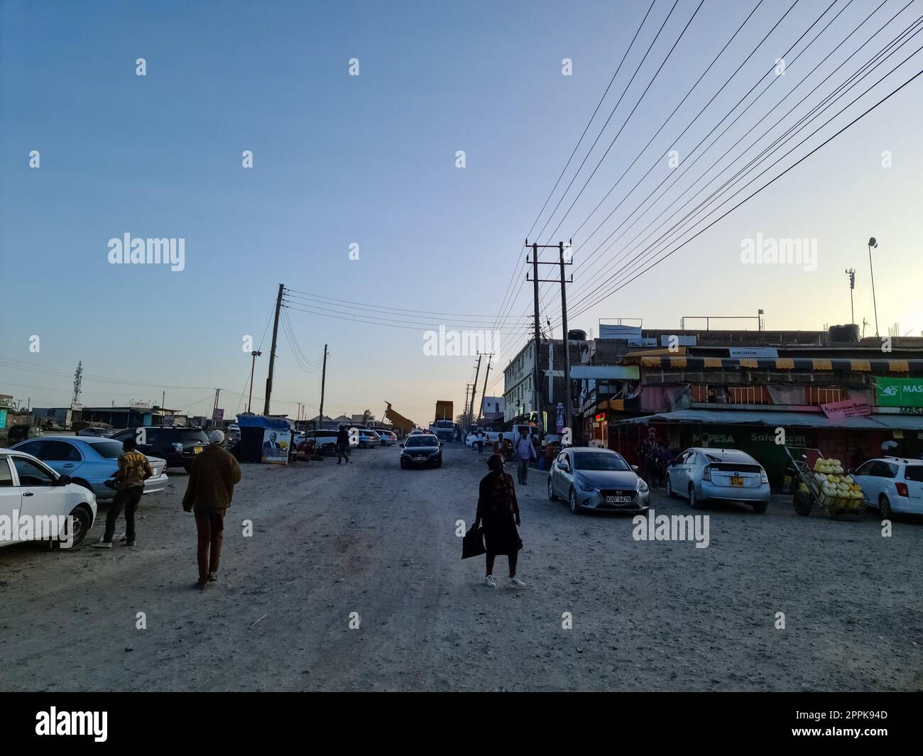 Kitengela, Kenya 22 January 2023 The streets of Kitengela, a small