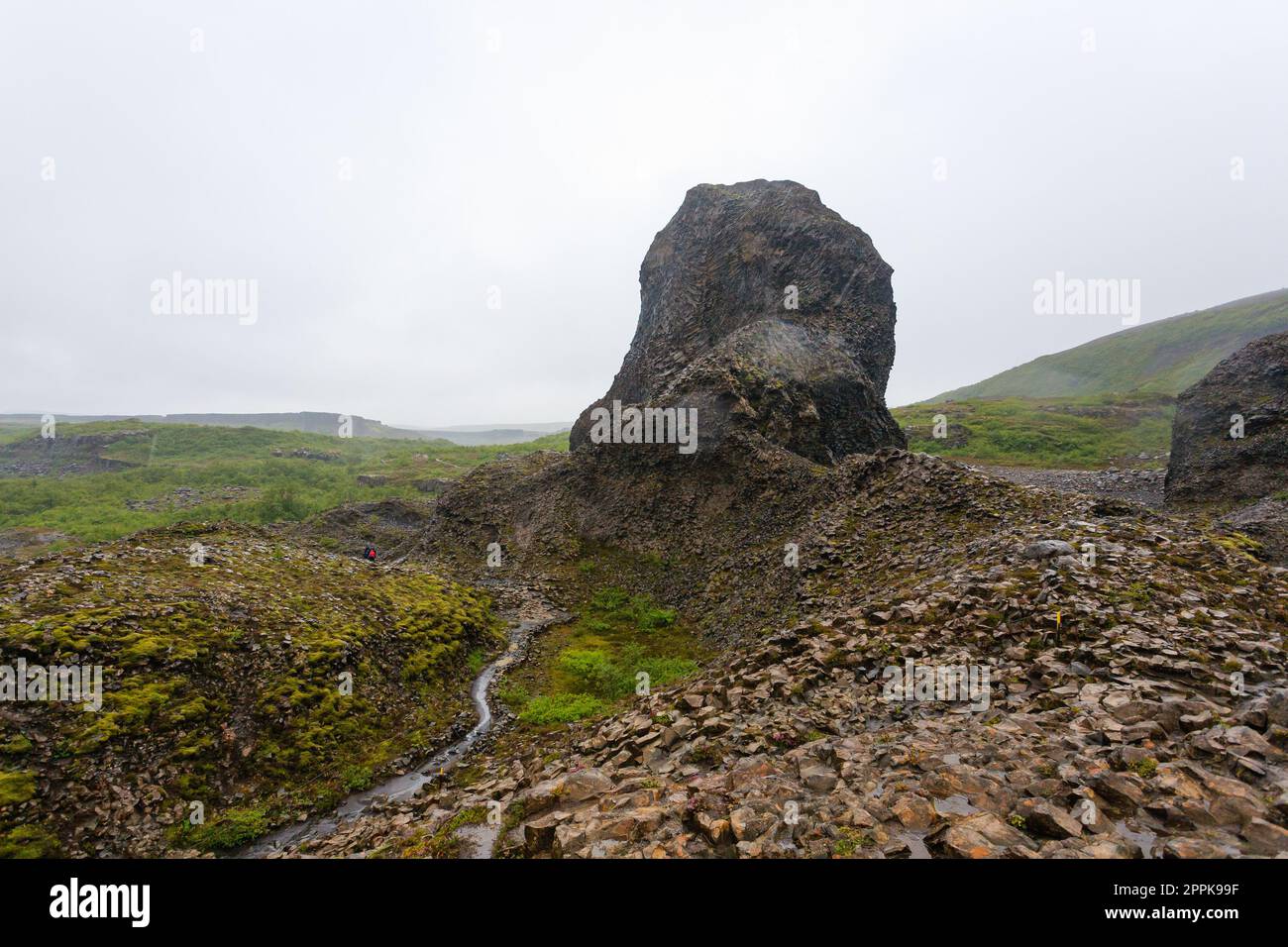 Jokulsargljufur National Park on a raining day, Iceland Stock Photo