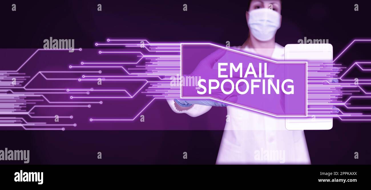 Text caption presenting Email Spoofing. Business showcase secure the access and content of an email account or service Stock Photo