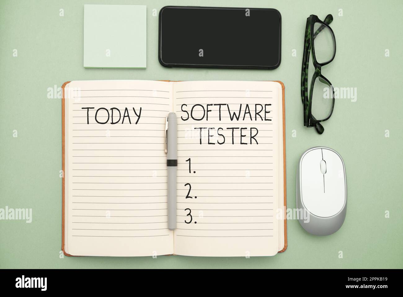 Text caption presenting Software Tester. Conceptual photo implemented to protect software against malicious attack Stock Photo