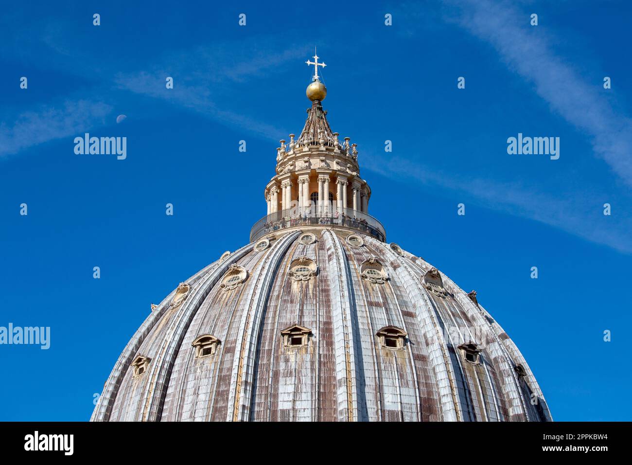 Dome of Saint Peter's Basilica at St.Peter's square on background of ...