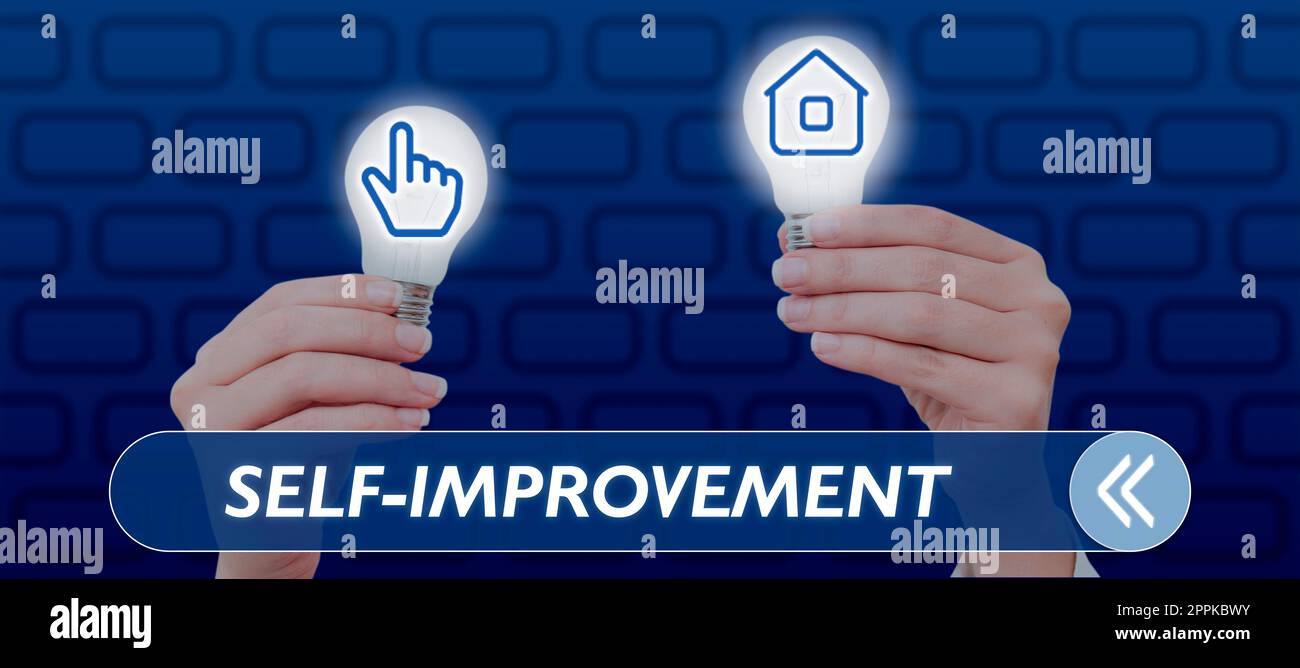 Inspiration showing sign Self Improvement. Business concept process of making yourself a better or more knowledgable Stock Photo