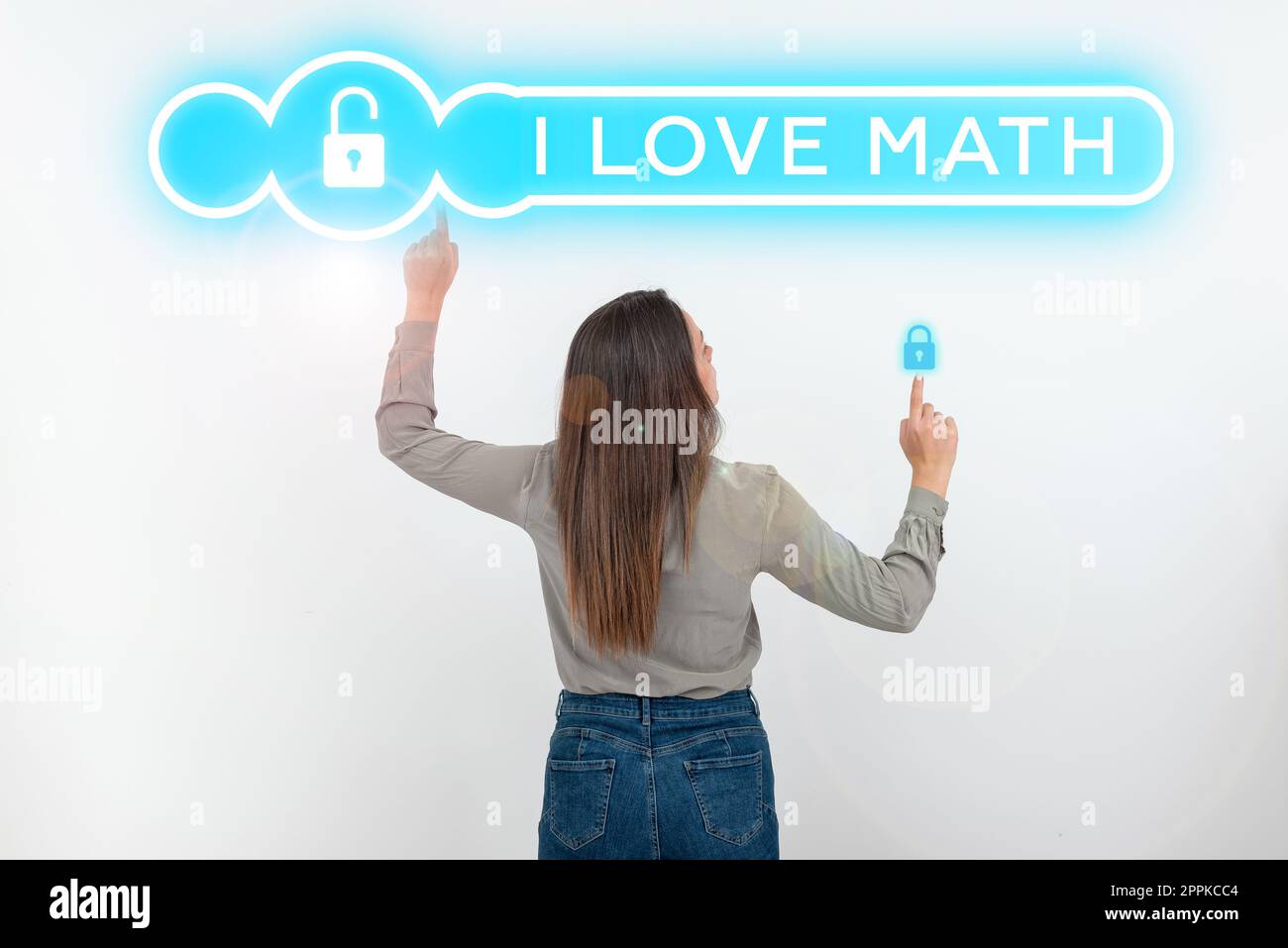 Sign displaying I Love Math. Internet Concept To like a lot doing calculations mathematics number geek person Stock Photo