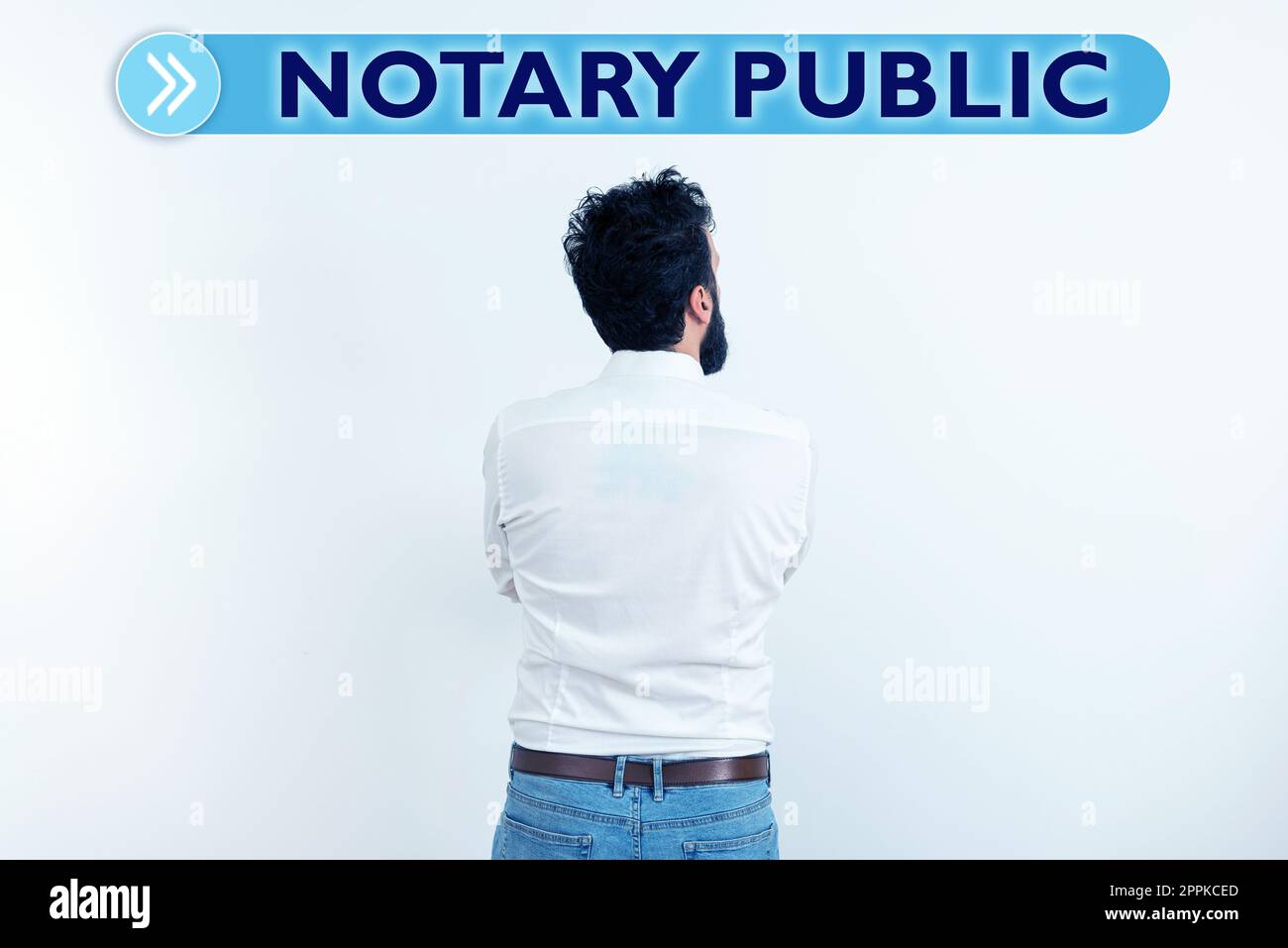 Hand writing sign Notary Public. Business showcase Legality Documentation Authorization Certification Contract Stock Photo