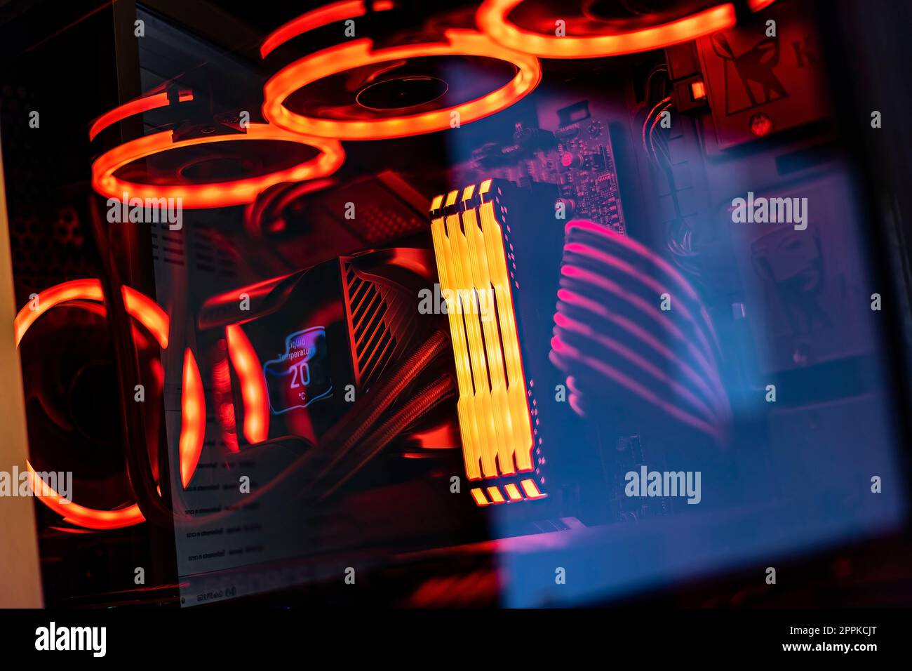 RGB Gaming PC Components Stock Photo