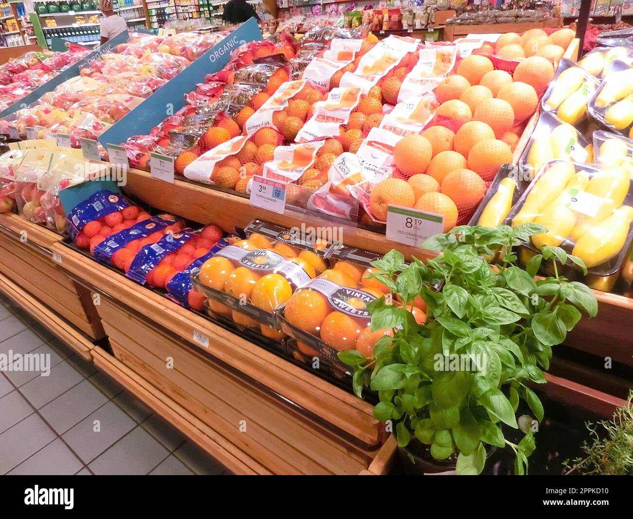The fruit section at Publix supermarket in Lauderdale-by-the-Sea, Florida, USA Stock Photo
