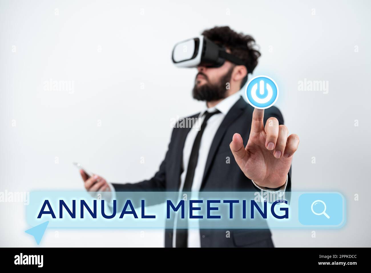 Conceptual display Annual Meeting. Internet Concept Yearly gathering of an organization interested shareholders Stock Photo