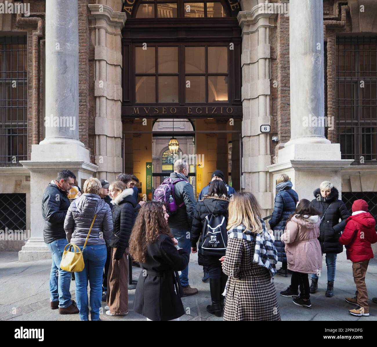Visitors at Museo Egizio transl. Egyptian Museum in Turin Stock Photo ...