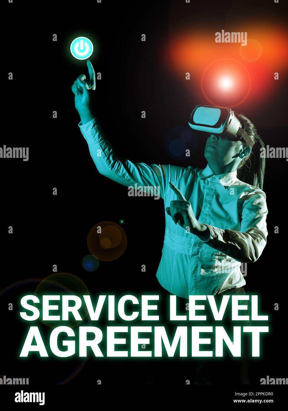 Text caption presenting Service Level Agreement. Concept meaning changing the way you serve better your customers Stock Photo